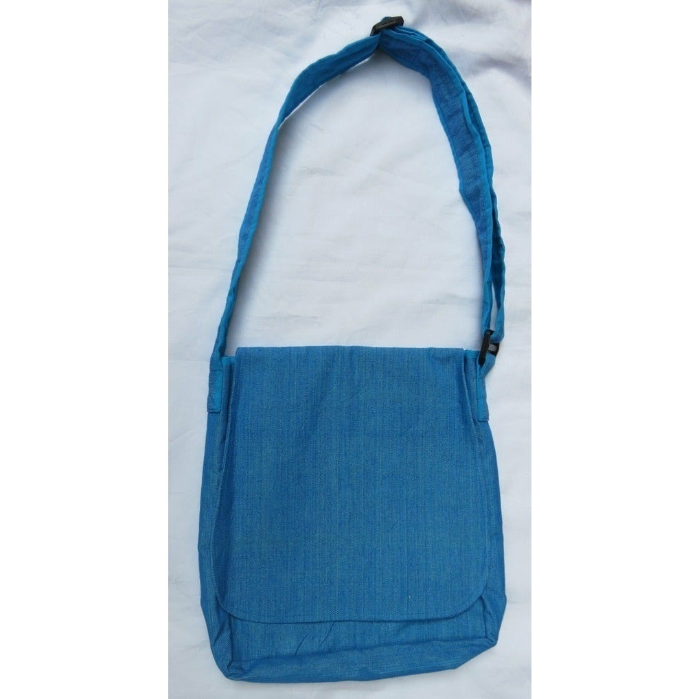 Hand -sewn shoulder bag - colored with organic paints